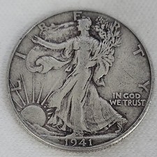 1941 D Walking Liberty Half Dollar in VF Condition picture