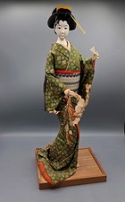 Vintage Authentic Japanese Nishi Geisha Doll in Green Kimono 18