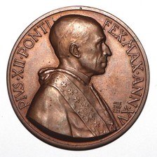 1953 Vatican City Pope Pius XII Consistory of 1953 Bronze Medal 44mm picture