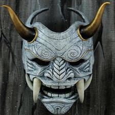 Japanese Scary Monster Kabuki Samurai Latex Mask Hannya Oni Noh Halloween Props picture