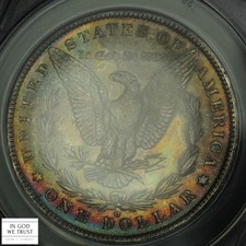 1882 O Morgan Silver Dollar $1 ANACS MS 63 (GORGEOUS RAINBOW TONING) picture