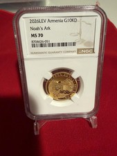 💥 2026 LEV Armenia G10KD Noah’s Ark 1/4oz Gold Coin NGC *MS70* 💥 picture