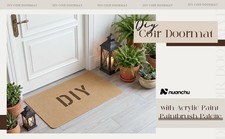 6 Pcs Summer Blank Coir Doormat Bulk DIY Painting Kit, 24x36 Non picture