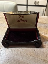 VINTAGE HELBROS WRIST WATCH BOX ONLY, ART DECO, BURGANDY VELVET/PLASTIC, NICE picture