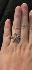 Vintage KABANA Sterling Silver Textured Starfish Ring Size ~8.5 Signed picture