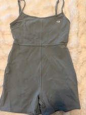 White Fox Gray Sleeveless Romper with Adjustable Straps Size L picture