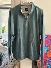 Johnnie-O Sully 1/4 Zip Pullover Mens Large Mackerel Blue Heather JMKO1460 picture