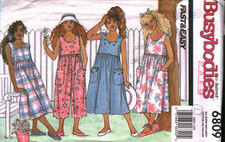 6809 Vintage Butterick SEWING Pattern 1990 Girls Jumpsuit Dress Fast Easy Large picture