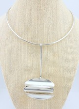 Poul Warmind Denmark Sterling Silver Modernist Mid Cent Pendant Collar Necklace picture