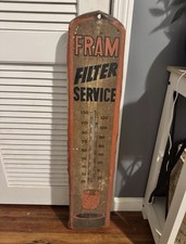Vtg Fram Filter Service Metal Thermometer picture