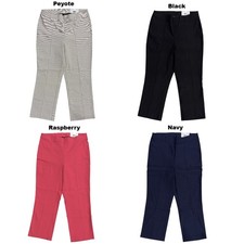 Rafaella Women's Regular Fit Soft Touch Stretch Crop Pintuck Pant picture