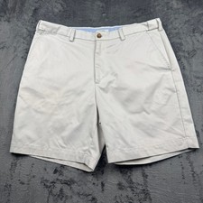 Croft & Barrow Shorts Mens 40 Tan Flat Front Polyester Classic Fit Excellent picture