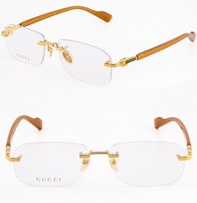 GUCCI GG1221O 1221 Yellow Gold Classic Stripe Unisex Narrow Eyeglass 006 GG1221 picture