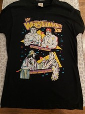 1992 Vintage WWF Wrestlemania 8 VIII 2 Sided Shirt Large Hogan Savage Flair Sid picture