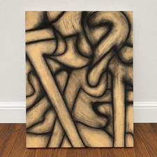 Large Mid-Century Abstract Charcoal in the Manner of Fernand Léger  - Tubism  picture
