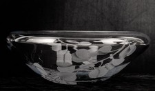 Signed Mary Bayard White Studio Glass Bowl 