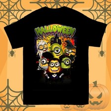 Halloween Minions Gift Halloween For Family Black Unisex T-Shirt S-5XL picture