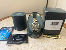 Citizen Eco-Drive Perpetual Calendar Alarm Day/Date Two-Tone Box Manual picture