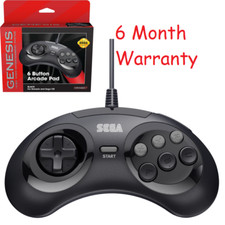 New Retro-Bit Official Sega Genesis Controller 6-Button Arcade Pad  BLACK picture