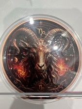 Capricorn Zodiac Astrology Medal 5 Troy Oz .999 Fine Copper Colour Design picture