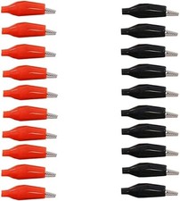 20PCS Alligator Clips 1.1 Inch Electrical Test Clamps Insulated Red Black picture