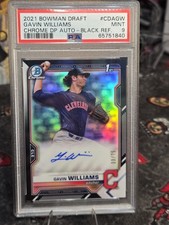 2021 Bowman Draft Gavin Williams Chrome DP Black Refractor Auto 33/75 PSA 9 picture