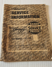 Vintage 1951 Kaiser Frazier Advance Service Information Henry J Models 513 514 picture