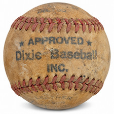 Vintage J deBeer Double Header Dixie Baseball Approved Leather Used Game Ball picture