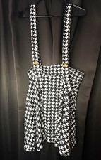 SHEIN Curve Women's 2XL Black/White Houndstooth Square Neck Strappy Skirt picture