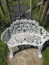Childs Antique Victorian Grapes Vine Cast Iron Garden Bench  Patio PICKUP ONLY picture