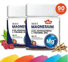 2-Pack VEV Magnesium Gummies 14-in-1 D3 Ashwagandha 90 Count picture