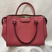 GUESS Pink Satchel Handbag Bag Small Triangle Logo Charm picture