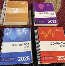 AMA CPT Book ICD-10 Code Book HCPCS Book ICD-10-PCS Complete Code Set 2025 picture