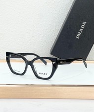 PRADA QM5538 Eyeglasses Black Cat Eye Geometric Optical Frames 51-21-145 picture