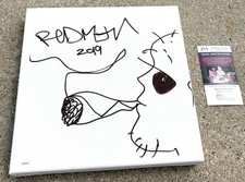 REDMAN SIGNED Canvas & Sketch JSA LETTER OF AUTHENTICITY RAP HIP HOP picture
