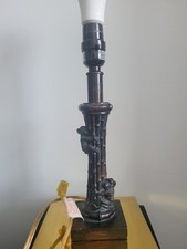 Pier One Key West Tropical Chimpanzee Monkey Bamboo Tree Table Lamp VINTAGE picture