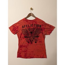 Affliction Graphic Tee Mens Large Red Excellent Live Fast Defender MMA Biker Y2K picture