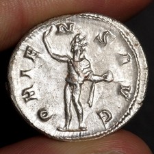 Sun God Double Denarius 242AD Ancient Roman Empire Silver Coin Gordian III XF picture