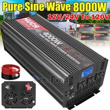 Pure Sine Wave Inverter 4000W 6000W 8000W 12V 24V - 110V 120V Solar Off Grid LCD picture
