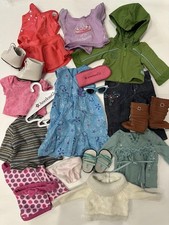 American Girl Doll 18” Clothes Outfits Dresses Tops Shoes Lot picture