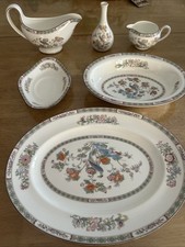 WEDGWOOD KUTANI CRANE OVAL PLATTER, SERVING DISHES GRAVY BOAT 5 PIECE picture