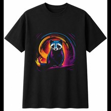Colourful Polecat Portrait Wildlife Mens T-Shirt Black 100% Cotton Nature Animal picture