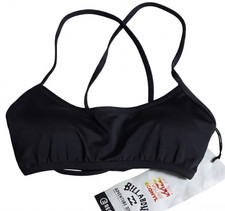Billabong A/DIV Lace-Up Trilet Bikini Top Black Size S/8, NEW $75.95 picture