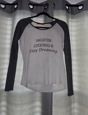 Saks Fifth Avenue Gray & White PJ Top- S picture
