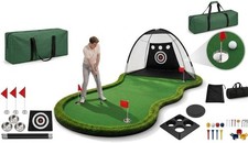 Huge 5X15 Largest Size Golf Putting Green Practice Putting Mat w/ NET COMBO picture