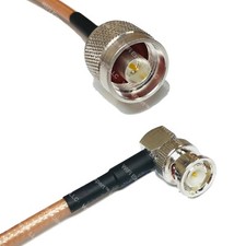 RG400 N MALE to BNC MALE ANGLE RF Cable FAST-SHIP LOT picture