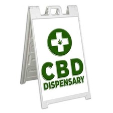 CBD DISPENSARY Signicade 24x36 Aframe Sidewalk Sign Banner Decal CANNABIDIOL picture