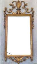Antique ITALIAN Carved WOOD PARCEL GILT Neoclassical Urn Wall MIRROR picture