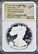 2026-W PROOF SILVER EAGLE Liberty Bell Privy 250  NGC PF70 UC - Magnum Opus 🔔 picture