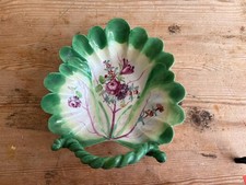 Antique c. 1795 Longton Hall Heart Shaped Trinket Dish Ruffled Flowers Painted picture